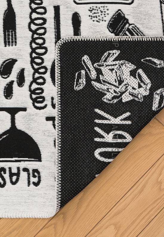 Безворсовый ковер из хлопка ARN 11 White Black