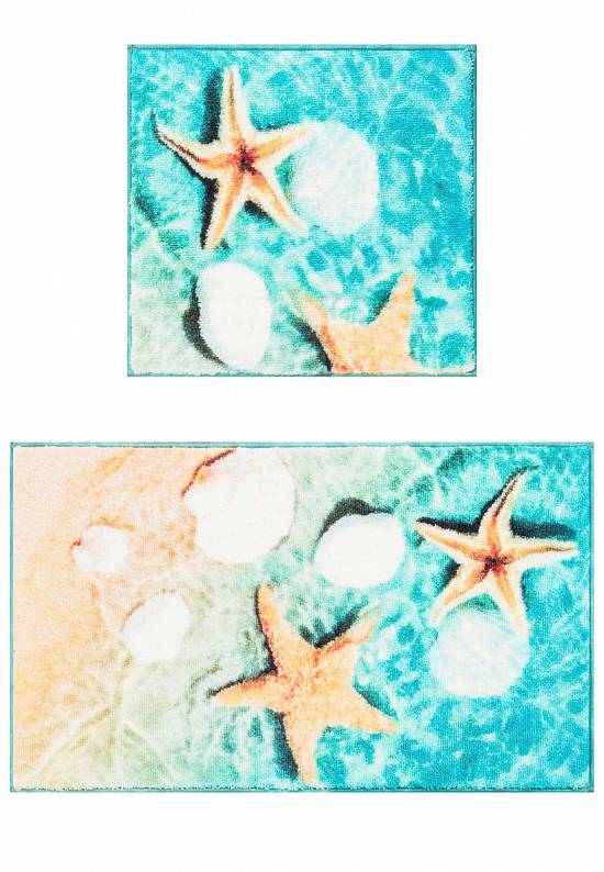 Комплект ковриков для ванной и туалета Seaside 01 Turquoise