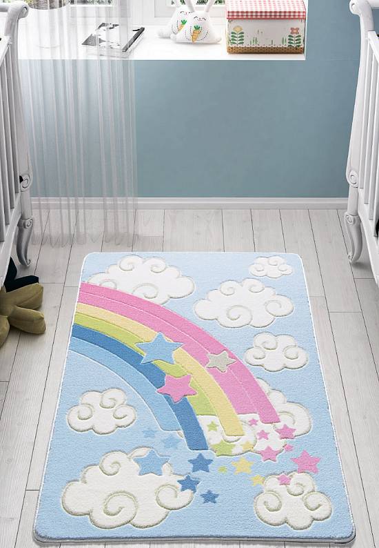 Детский ковер с ворсом Rainbow 01 Blue