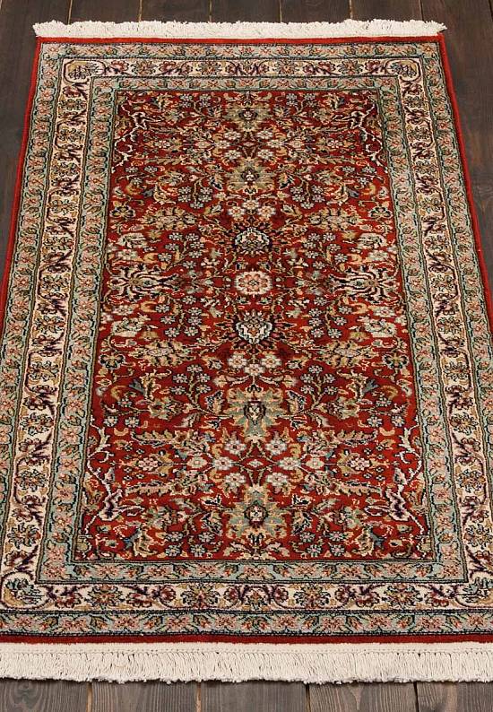 Шелковый ковер ручной работы из Индии 242102-Afshar red/beige