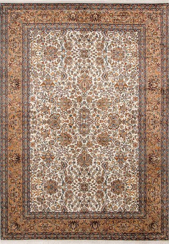Шелковый ковер ручной работы 234749-Shah Abas beige/salmone