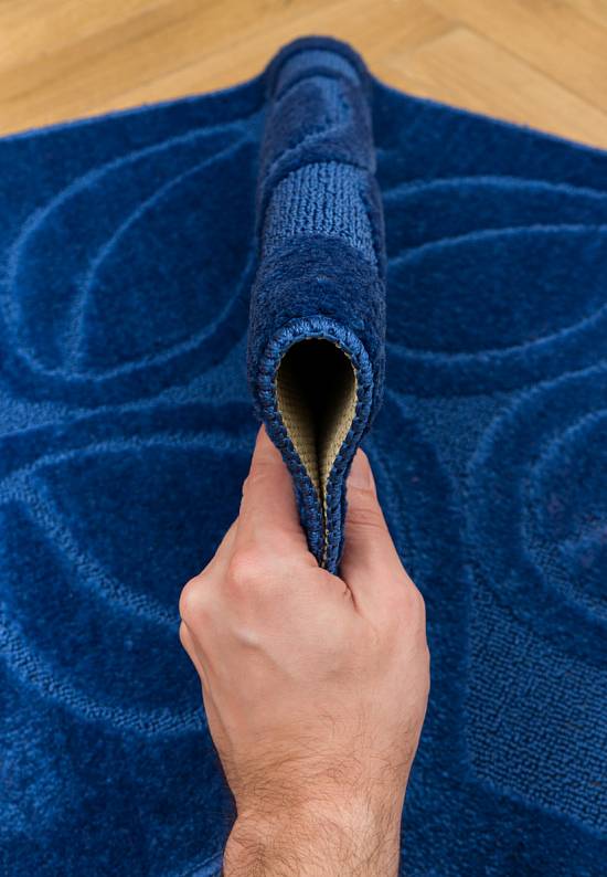 Синий коврик для ванной Flora 2582 D.Blue