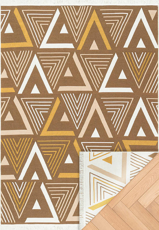 Двусторонний безворсовый ковер AR 18 Beige Yellow