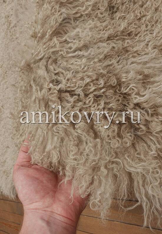 Тибетская овчина олива с подкладкой