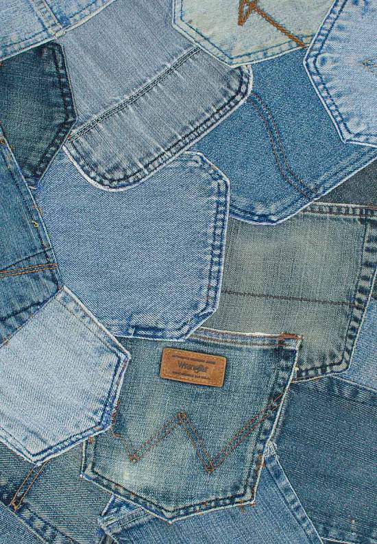 Ковер пэчворк ручной работы из джинсы Pocket-Natural