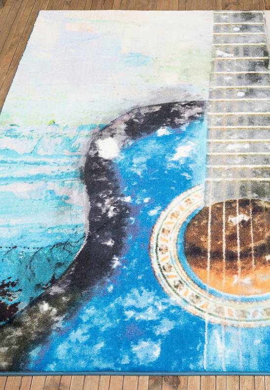 Детский ковер с ворсом Guitar 01 Blue