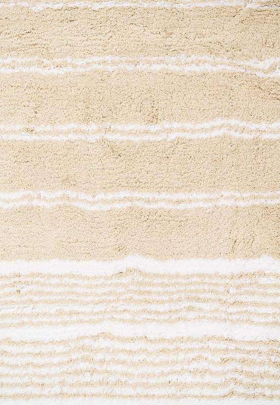 Бежево-полосатый комплект ковриков для ванной и туалета Martil-Beige