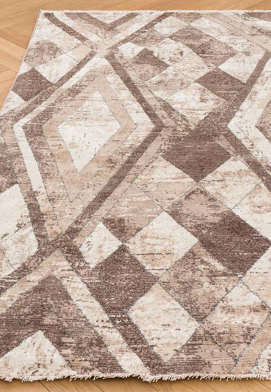 Недорогой ковер из полиэстера O0198-070 Beige