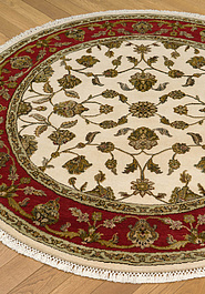 ковер в перспективе против ворса Kashan gold 10/10 CH-102-1-Ivory/Red круг