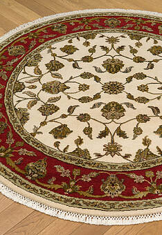 ковер в перспективе против ворса Kashan gold 10/10 CH-102-1-Ivory/Red круг