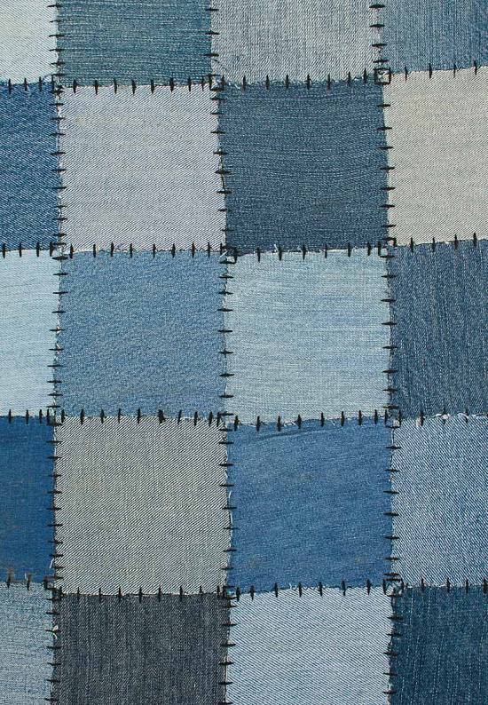 Ковер пэчворк ручной работы из джинсы Small Patch-Natural