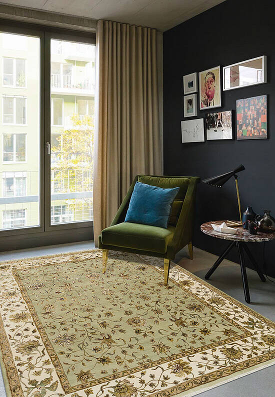 Элитный ковер ручной работы 10/10 CH-103-Light Green/Ivory