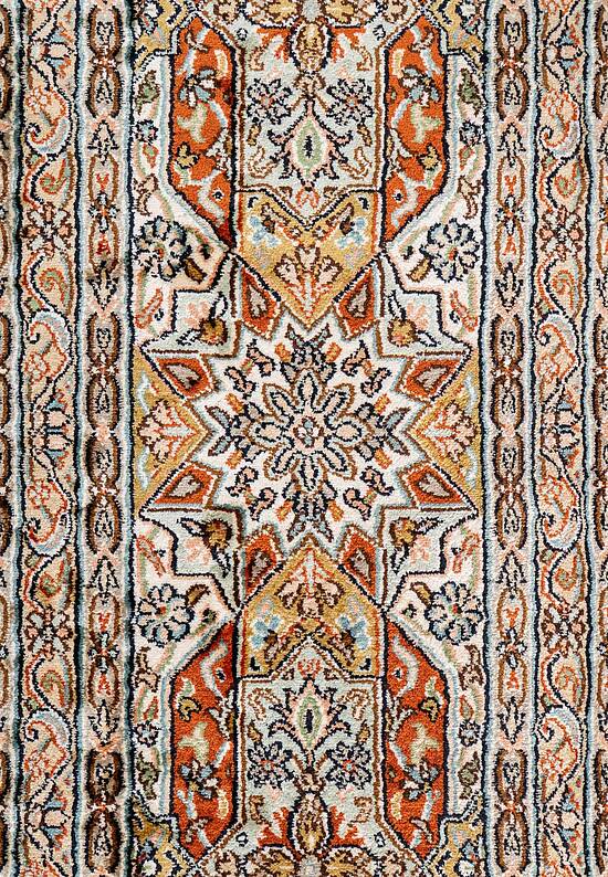 Шелковый ковер из Индии Hamadan Red Beige