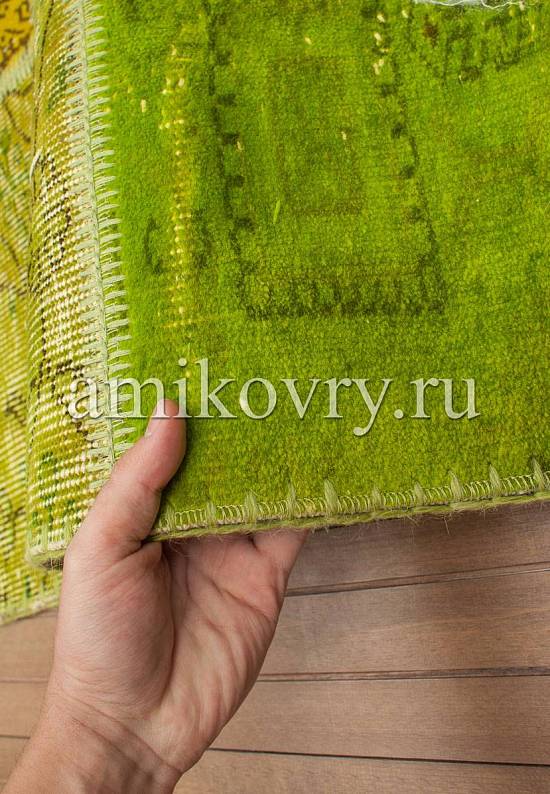 Безворсовый ковер-пэчворк ручной работы 108-Greenery