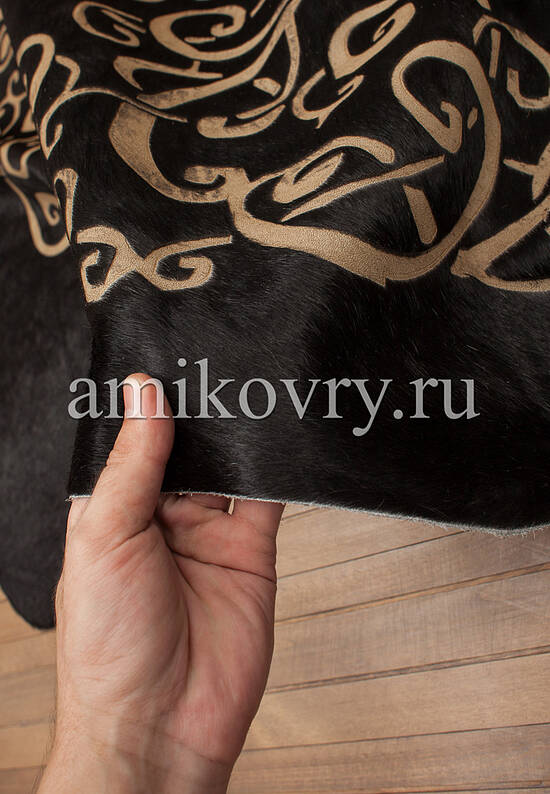 Натуральная шкура коровы Хай-тек Sasha D19 black