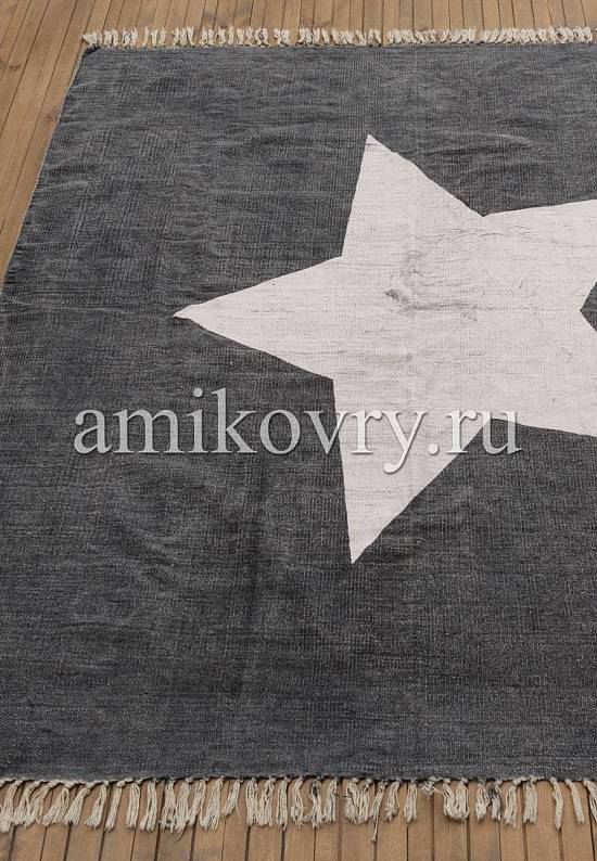 Безворсовый ковер из хлопка JHC-03 blue-white one star