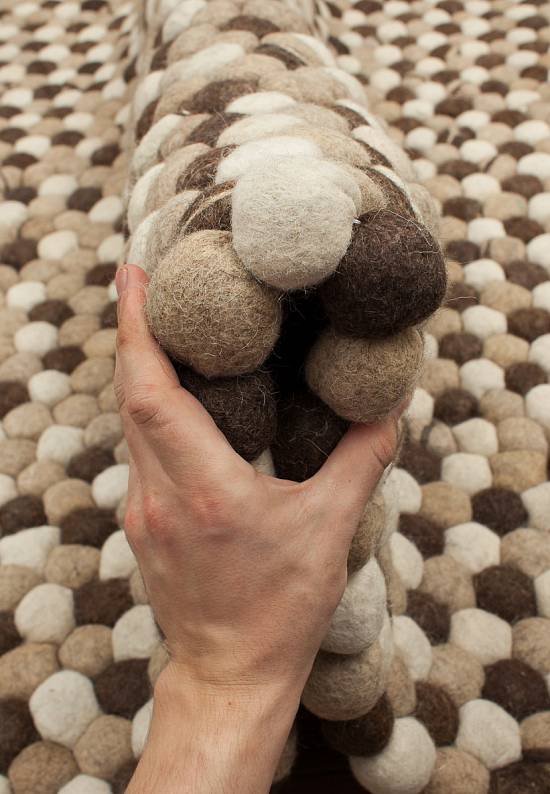 Ковер ручной работы с рельефом Pebble Rug-Brown