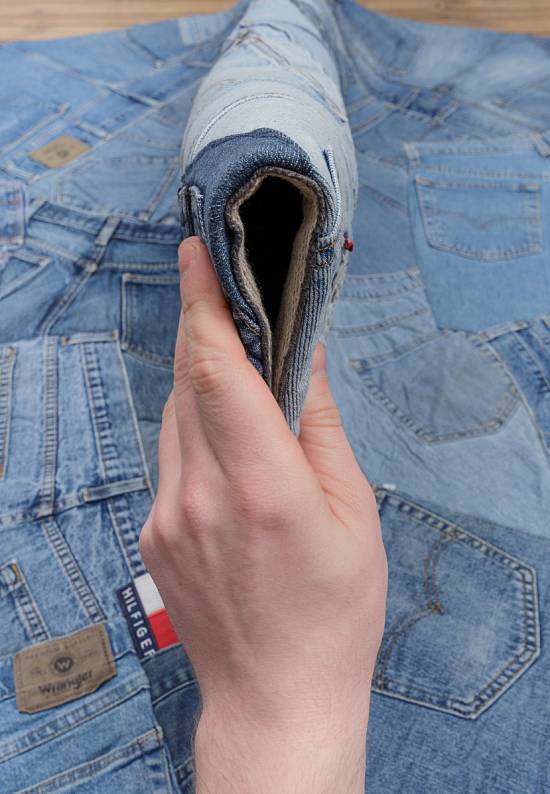 Ковер пэчворк ручной работы из джинсы Double Pocket-Natural
