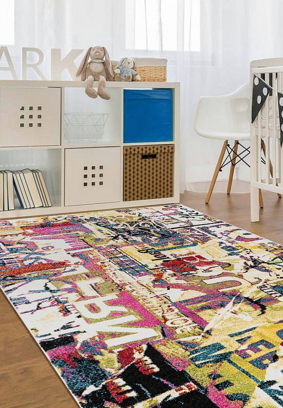 Недорогой синтетический ковер 2776-Multicolor