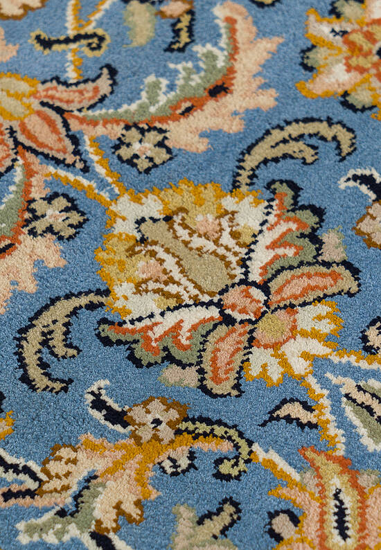 Шелковый ковер ручной работы 474885 Blue