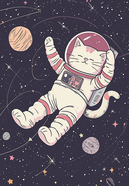 Безворсовый ковер для подростка Space Cat