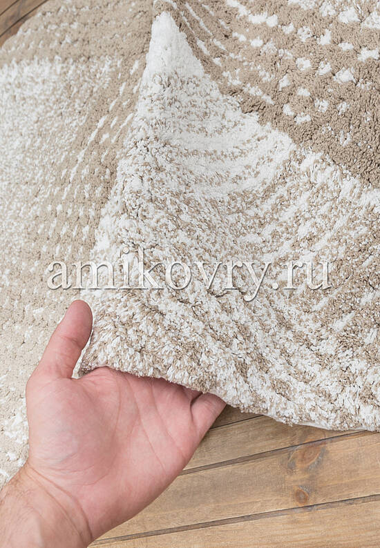 Бежевый коврик для ванной из хлопка Wall-Brown