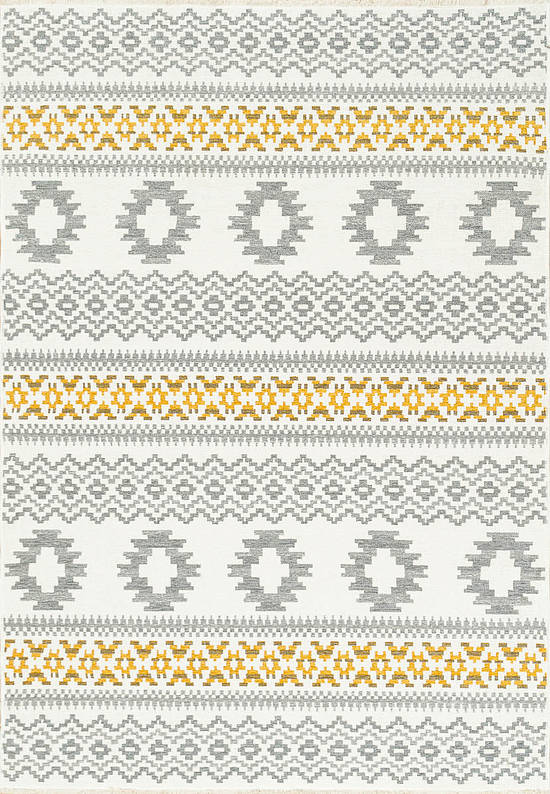 Двусторонний безворсовый ковер NK 09 Grey Yellow