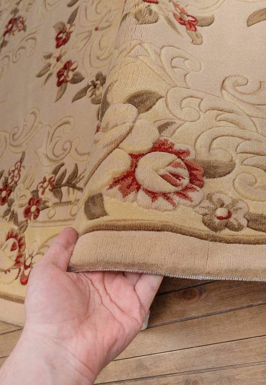 Шерстяной ковер ZY0916MB-beige/pink