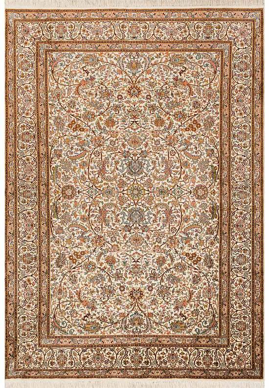Шелковый ковер ручной работы 235769-Shah Abas beige/beige