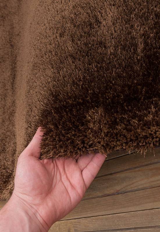 Мягкий ковер с длинным ворсом 11-brown