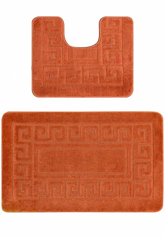 Оранжевый комплект ковриков для ванной комнаты и туалета Ethnic 2505 Ginger PS