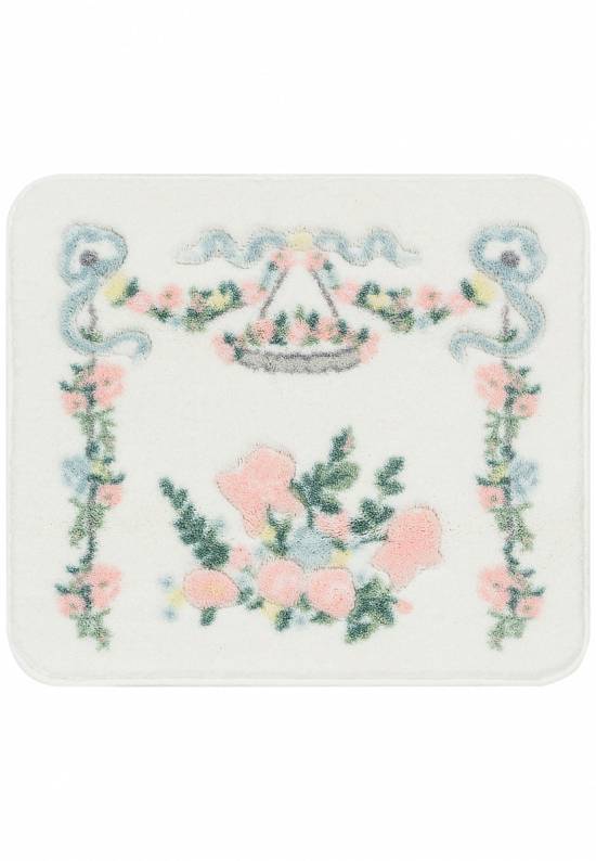 Белый коврик для ванной La Fontaine 01 Pink
