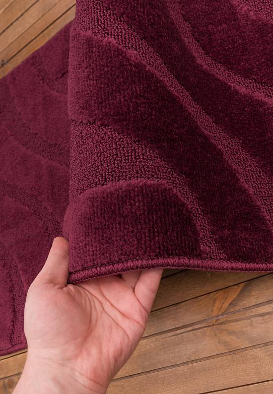 Бордово-фиолетовый комплект ковриков для ванной комнаты и туалета Symphony 2576 Aubergine PS
