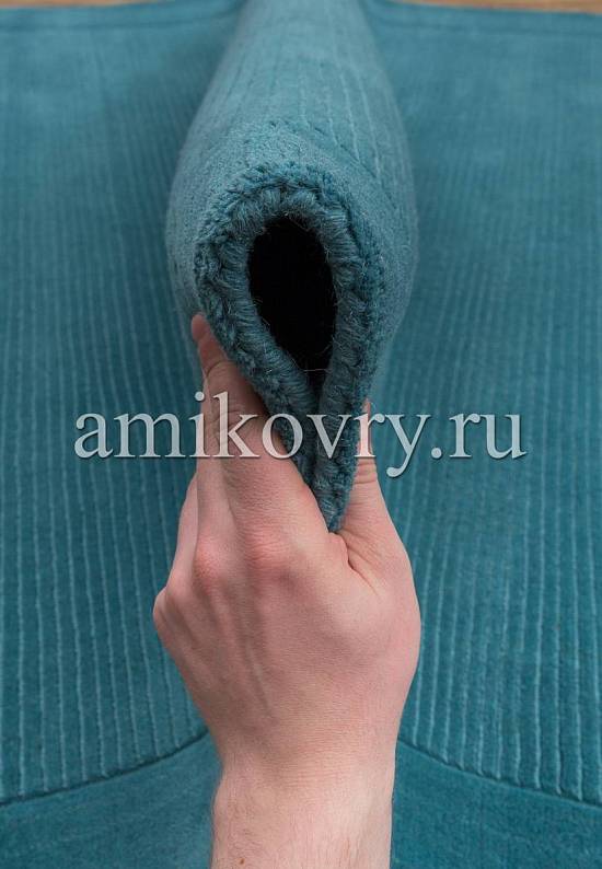 Однотонный шерстяной ковер Teal