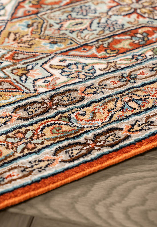 Шелковый ковер из Индии Hamadan Red Beige