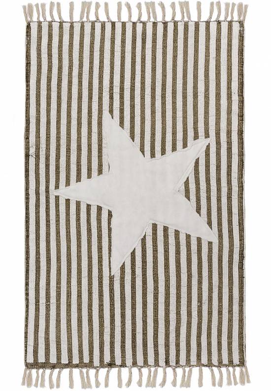 Безворсовый ковер из хлопка JHC-20 with stripes and star patch