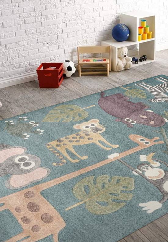 Недорогой современный ковер C043-Light Blue