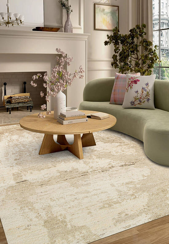 Дизайнерский шерстяной ковер RE-1345 5/16 Natural White/Soft Beige