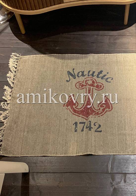 Безворсовый ковер ручной работы из Индии JHC-12 beige with nautic 1742 discount