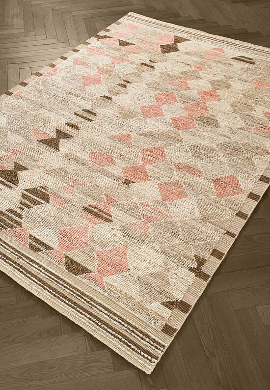 Дизайнерский шерстяной ковер RE-1332 5/16 Soft Gold/Light Coral