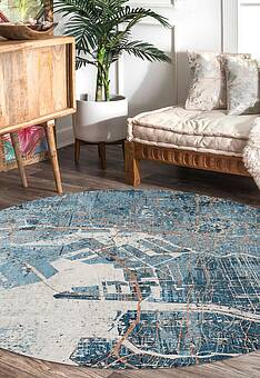 безворсовый ковер в интерьере Streets Tokyo LS5225-L263