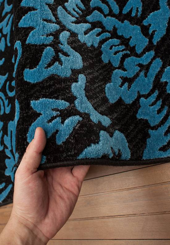 Синтетический ковер 0214MS-Blue-Black