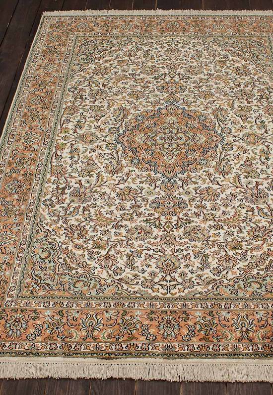Шелковый ковер ручной работы из Индии 244030-Faraghan beige/rust