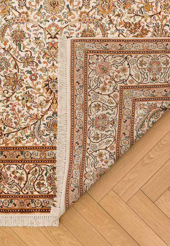 Шелковый ковер ручной работы 234792-Shah Abas beige/beige