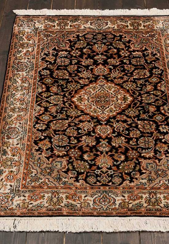 Шелковый ковер ручной работы из Индии 244235-Kerman blue/beige