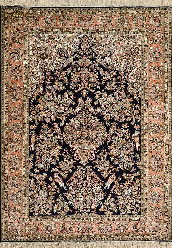 Шелковый ковер ручной работы IIST-GI57KE7N7 Blue Birds