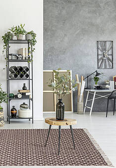 безворсовый ковер в интерьере JC International JHC-07 natural-chocolate kilim