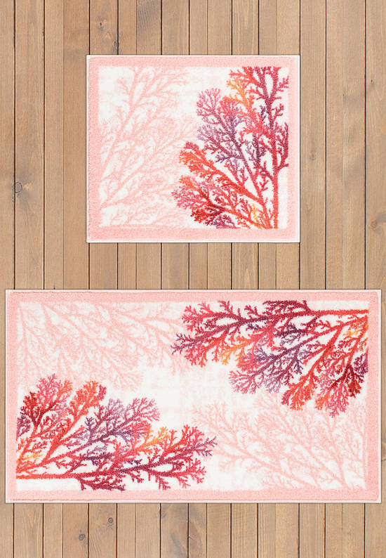 Комплект ковриков для ванной и туалета Coral 01 Pink
