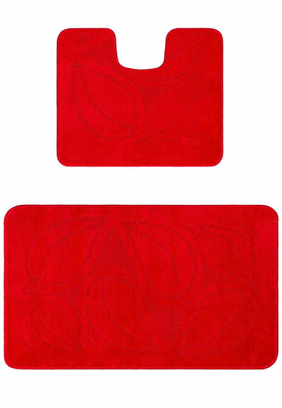 Красный комплект ковриков для ванной Flora 2586 Red BQ