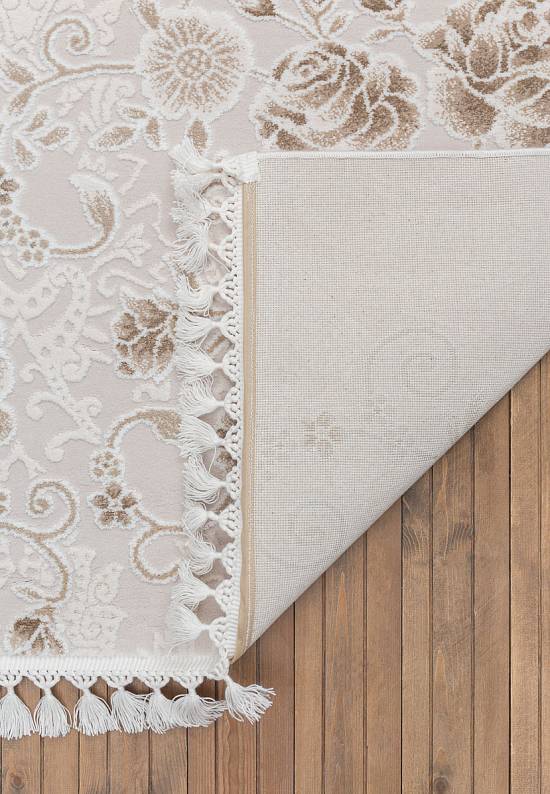 Турецкий синтетический ковер 12682-Cream-1